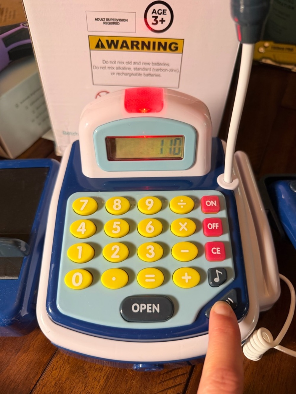 Kids Toy Cash Register in Blue - Picture 2 of 7